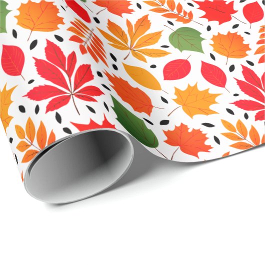 Lebendiger Herbst hinterlässt mehrfarbiges Muster Geschenkpapier (Rolleneckpunkt)