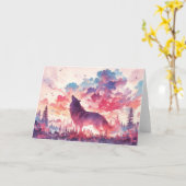 Lebendiger Herbstwolf im Wald Karte (Gelbe Blume)