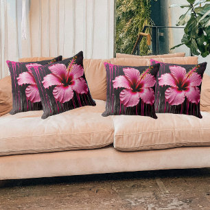 Lebendiger Hibiskus-Splash Kissen