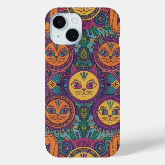 Lebendiger Huichol-Tiergeist-Handyhülle Case-Mate iPhone Hülle (Rückseite)