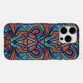 Lebendiger Huichol-Tiergeist-Handyhülle iPhone Hülle (Rückseite (Horizontal))