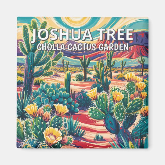 Lebendiger Joshua-Tree-Nationalpark-Kaktus individ Magnet (Vorne)