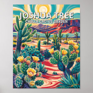 Lebendiger Joshua-Tree-Nationalpark-Kaktus individ Poster