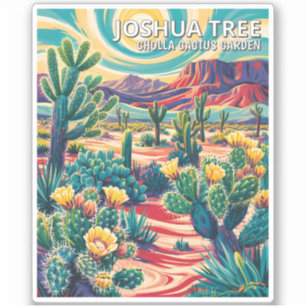 Lebendiger Joshua-Tree-Wüstenkaktus Farbige Pflanz Aufkleber