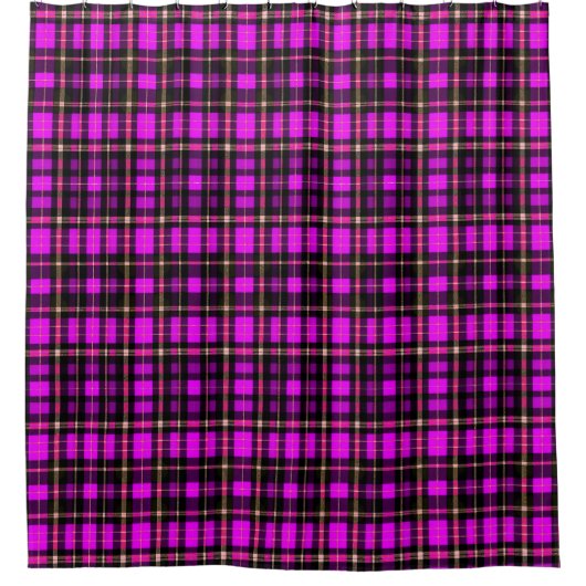 Lebendiger Karo-Tartan-Musterstoff Duschvorhang (Vorderseite)