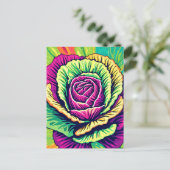 Lebendiger Kohl Pop-Art Postkarte (Stehend Vorderseite)