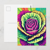 Lebendiger Kohl Pop-Art Postkarte (Vorne/Hinten)