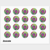 Lebendiger Kohl Pop Art Runder Aufkleber (Blatt)