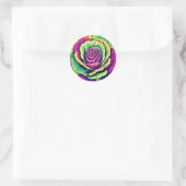 Lebendiger Kohl Pop Art Runder Aufkleber (Tasche)