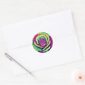 Lebendiger Kohl Pop Art Runder Aufkleber (Umschlag)