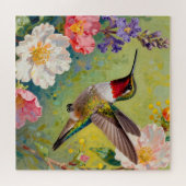 Lebendiger Kolibri-Blumengarten Puzzle (Horizontal)