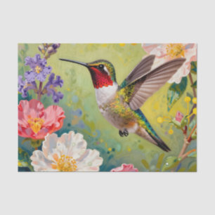 Lebendiger Kolibri-Blumengarten Seidenpapier