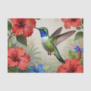 Lebendiger Kolibri-Hibiskus-Blumen Seidenpapier
