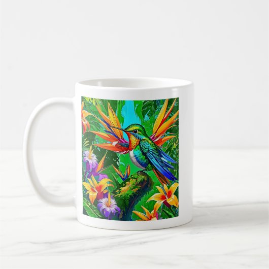 Lebendiger Kolibri-Traum Kaffeetasse (Links)