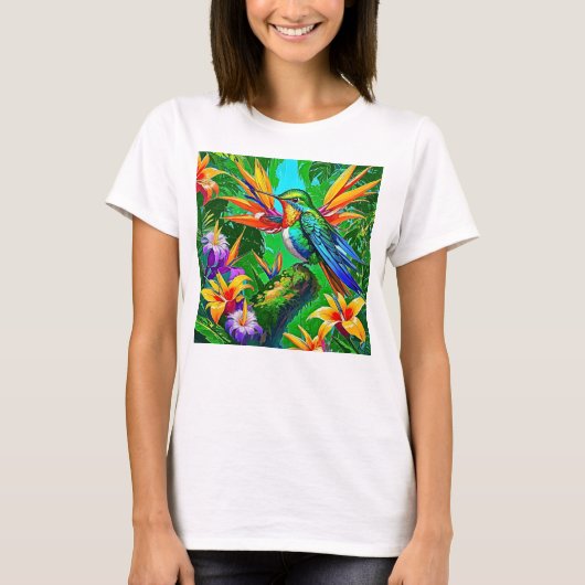 Lebendiger Kolibri-Traum T-Shirt (Vorderseite)
