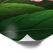 Lebendiger Kolibri zwischen Blättern Poster (Ecke)