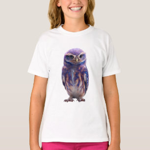 Lebendiger Kosmischer Lila Eulen Kinder T-Shirt