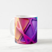 Lebendiger Kreuzschraffur-Abstrakt-Mug – Kühne mod Kaffeetasse (Vorderseite Links)