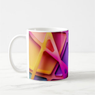 Lebendiger Kreuzschraffur-Abstrakt-Mug – Kühne mod Kaffeetasse
