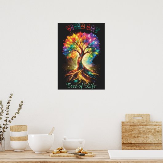 Lebendiger Kunstbaum des Lebens – Naturdesign Poster (Küche)