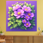 Lebendiger lila Blumenstrauß Leinwanddruck (Insitu (Wohnzimmer))