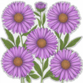 Lebendiger lila Chrysanthemenstrauß Aufkleber (Vorderseite)
