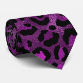 Lebendiger Lila Leopard Krawatte (Gerollt)