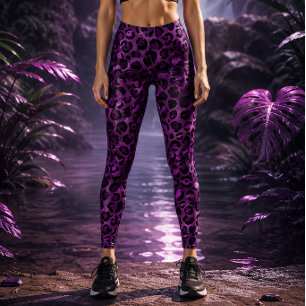 Lebendiger Lila Leopard Leggings