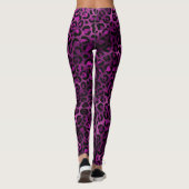 Lebendiger Lila Leopard Leggings (Rückseite)
