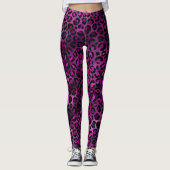 Lebendiger Lila Leopard Leggings (Vorderseite)