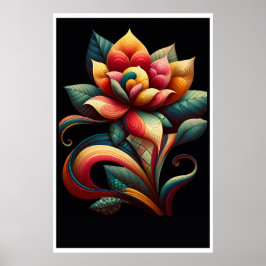 Lebendiger Lotus: Ein weißes Blumendesign Poster