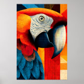 Lebendiger Macaw-Papagei Geometrischer Pop-Art-Pos Poster (Vorne)