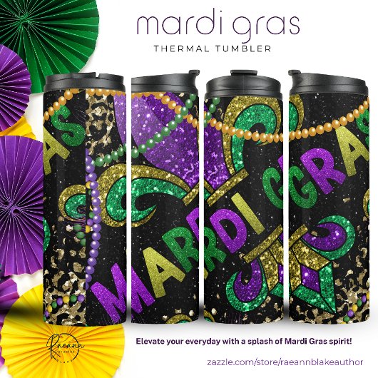 Lebendiger Mardi-Gras-Thermalbecher Thermosbecher