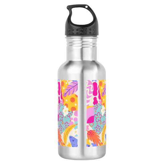 Lebendiger Maxi-Patchwork Edelstahlflasche (Rückseite)