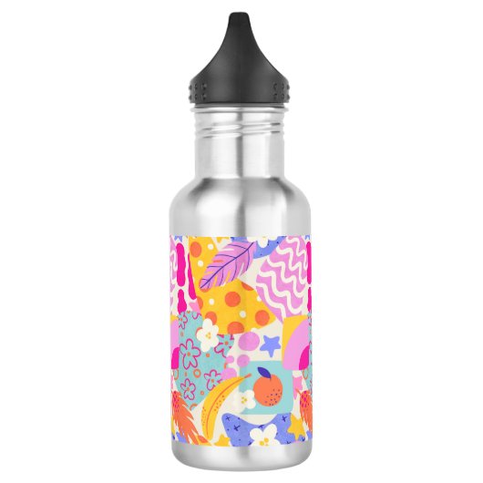 Lebendiger Maxi-Patchwork Edelstahlflasche (Links)