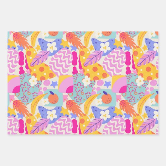 Lebendiger Maxi-Patchwork Geschenkpapier Set (Vorderseite 3)