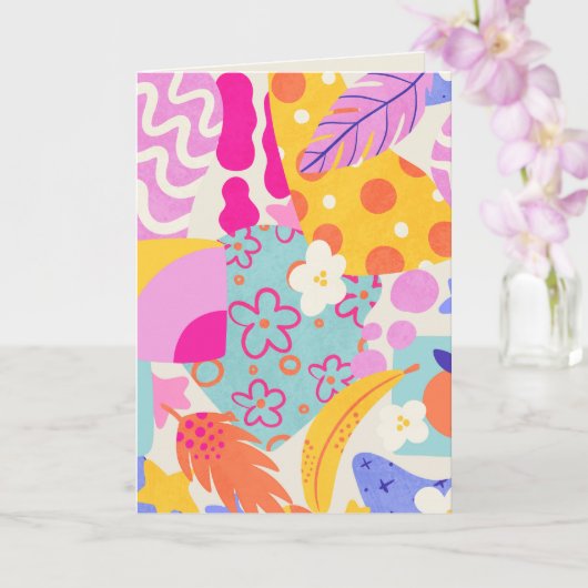 Lebendiger Maxi-Patchwork Karte (Orchidee)