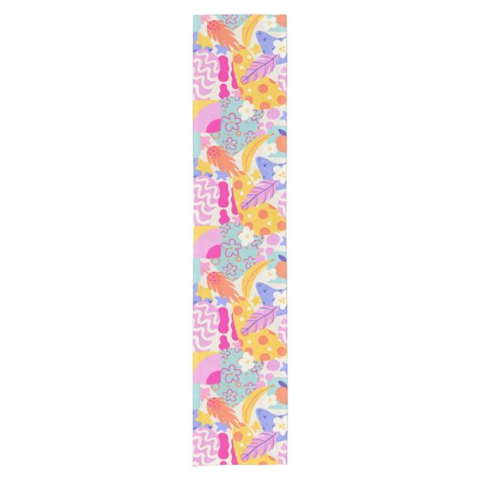 Lebendiger Maxi-Patchwork Kurzer Tischläufer (Vorderseite)