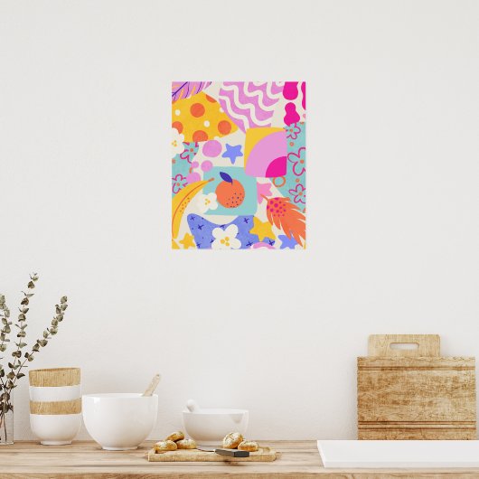 Lebendiger Maxi-Patchwork Poster (Küche)