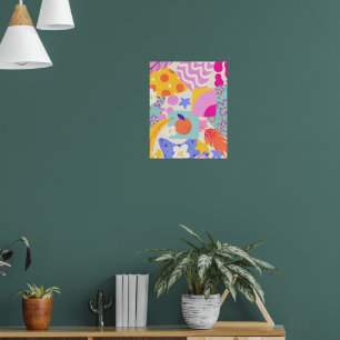 Lebendiger Maxi-Patchwork Poster