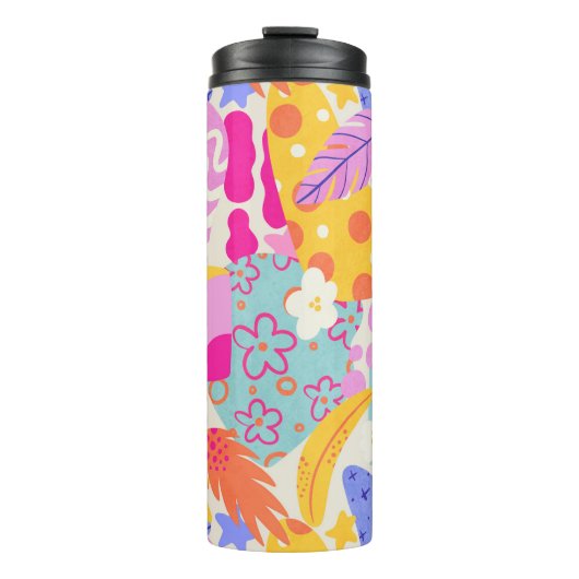 Lebendiger Maxi-Patchwork Thermosbecher (Vorderseite)
