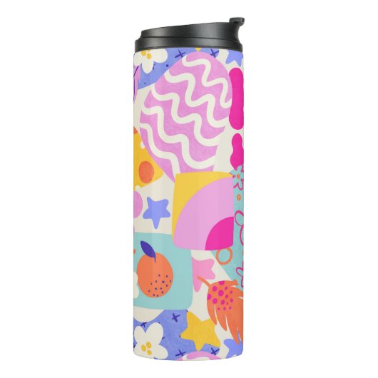 Lebendiger Maxi-Patchwork Thermosbecher (Nach links gedreht)