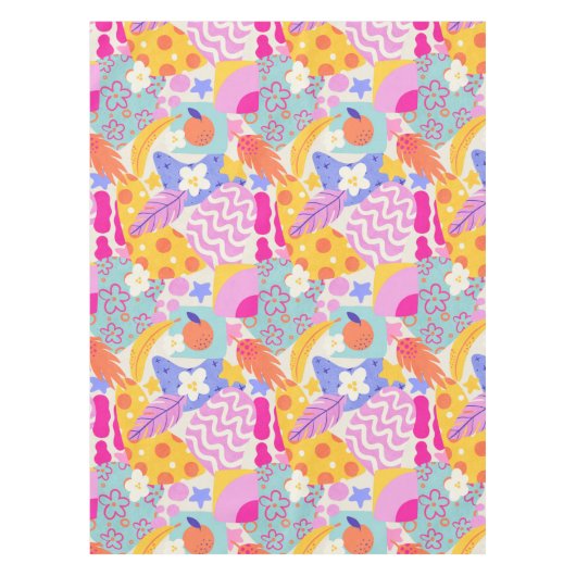 Lebendiger Maxi-Patchwork Tischdecke (Vorderseite)