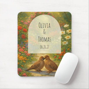 Lebendiger Maximalistischer Gartenbogen Liebesvöge Mousepad