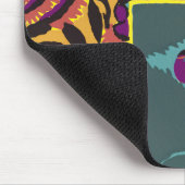 Lebendiger Maximalistischer Lila- und Türkis-Blume Mousepad (Ecke)