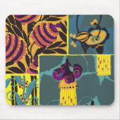 Lebendiger Maximalistischer Lila- und Türkis-Blume Mousepad (Vorne)