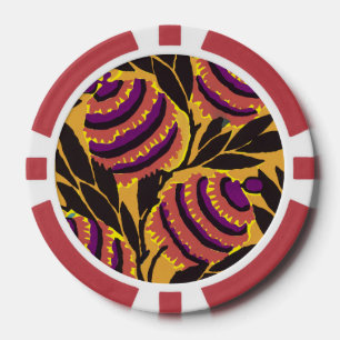 Lebendiger Maximalistischer Lila- und Türkis-Blume Pokerchips