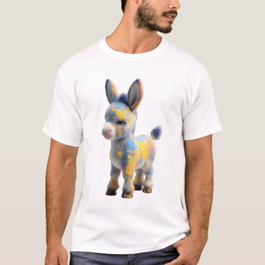 Lebendiger Mehrfarben-Spritzdonkey Männer T-Shirt (Vorderseite)