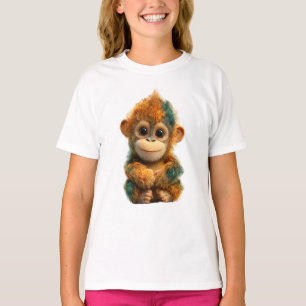 Lebendiger mehrfarbiger Baby-Affe Kinder T-Shirt