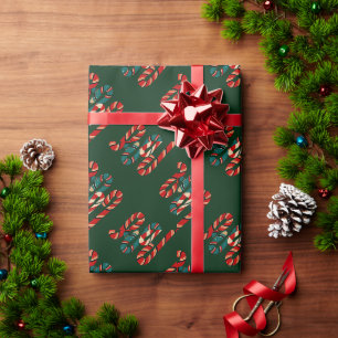 Lebendiger Mid-Century-Modern-Weihnachts-Candy-Can Geschenkpapier